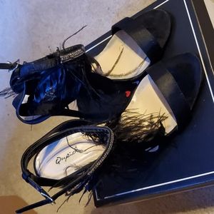 💥Qupid Black Matte Satin Sandal